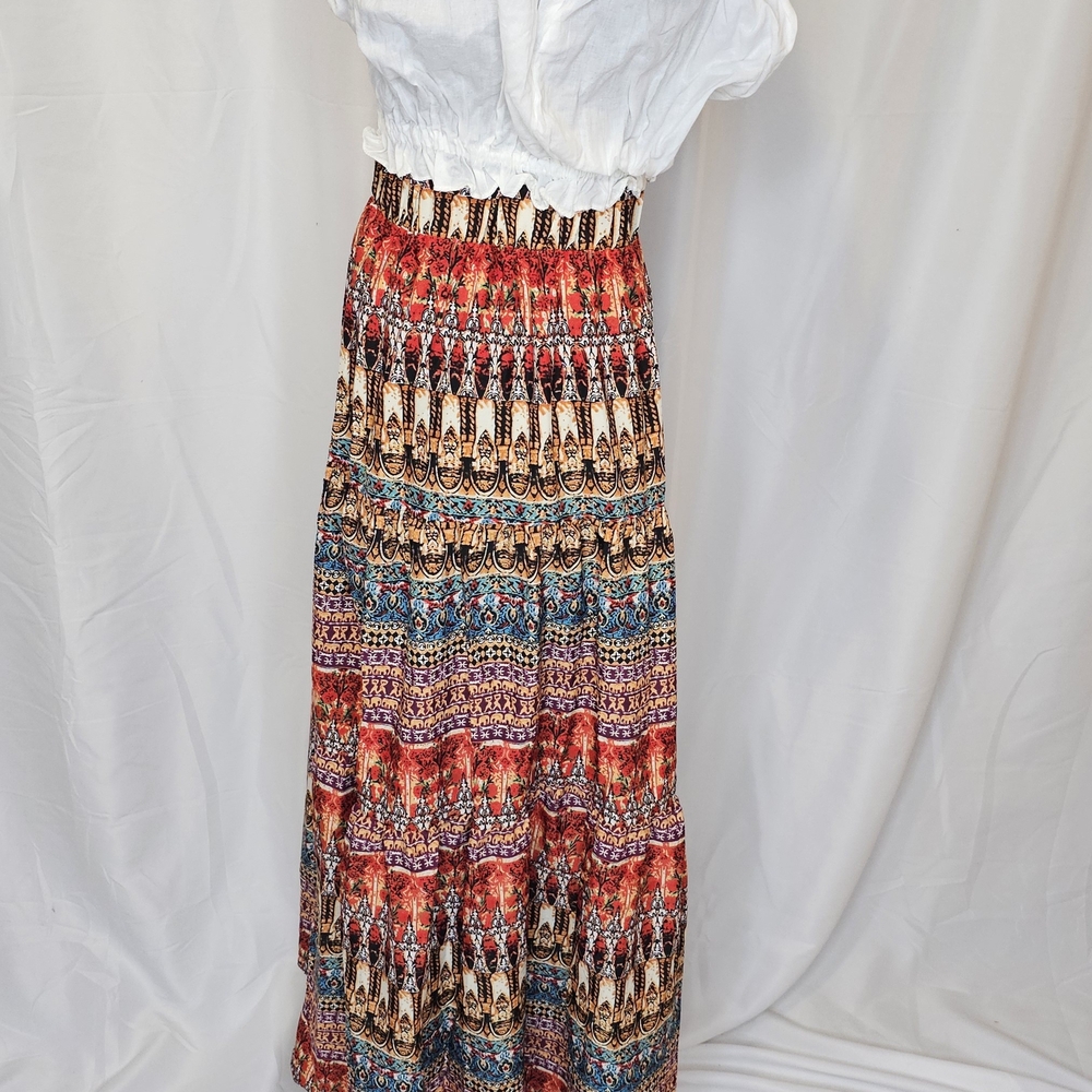 Bohemian Multicolor Maxi Skirt - Picture 3 of 8